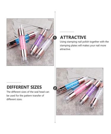 FRCOLOR 3Pcs Colorful Glitter Nail Art Stamper Set | Jelly Clear Nail Stamper for Manicure | Best Nail Art Tool Accessories - Buy Online on GoSupps.com