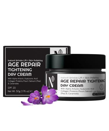 Nutriglow Advanced Organics Age Repair Tightening Day Cream for Instant Wrinkle Lift Soft Skin with Vitamin C All Skin Types 50G