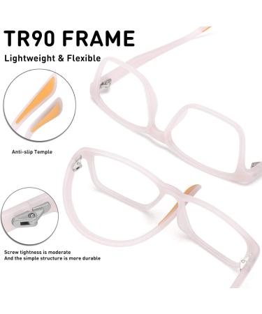 Kids Blue Light Blocking Glasses for Boys Girls Lightweight TR Computer Gaming Eyeglasses Frames Anti Eyestrain Dark Blue+light Pink - Buy Online on GoSupps.com