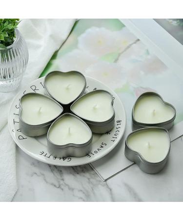 DEYBBY Jasmine Scented Soy Wax Tealight Candles - Heart-Shaped Aromatherapy Gifts for Women (Pack of 6 - Buy Online on GoSupps.com