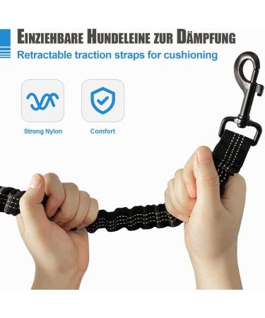 Snocyo Jogging Leash for Dogs | Elastic & Reflective Leash for Medium & Large Dogs | Double Handle & Waist Belt | Black & Blue - Buy Online on GoSupps.com