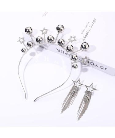 Rhinestone Star Disco Ball Headband for Women - 70s/80s Costume Accessory for Country Concerts, Halloween & New Year's Eve Parties - Holiday Gift Idea - Buy Online on GoSupps.com