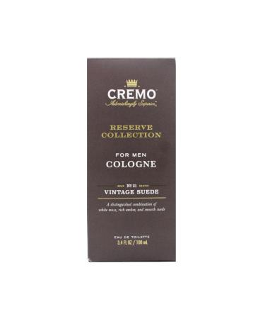Cremo Cologne for Men Reserve Collection No. 21 Bold Exotic Vintage Suede 3.4 fl oz (Pack of 2)