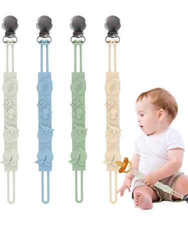BAOK Baby Pacifier Holder - 4 PCS Stainless Steel Anti-Drop Chains Silicone Accessories for Hospitals | Shop Now - Buy Online on GoSupps.com