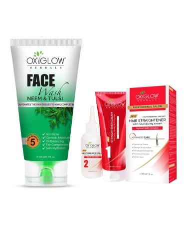 Neem Tulsi Face Wash 100g & Hair Straightener 200g Combo - Natural Cleanse & Styling for Healthy Skin & Hair - Buy Online on GoSupps.com