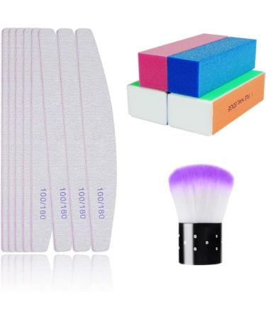Nail File Set - 13 Pack Professional Nail Files Buffers & Brush | 100/180 Grit Double Sided Emery Board Manicure Set | Nail Trimming, Grinding, Polishing, Shining | Random Colors - 13 Count - Buy Online on GoSupps.com
