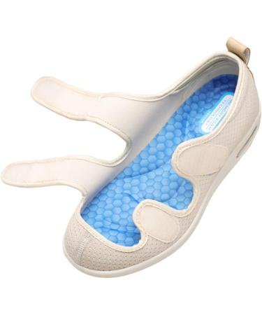 KXSM Adjustable Diabetic Shoes Wide Width Lightweight Non-Slip Rubber Sole - Grey - Size 45 | Ideal for Edema, Plantar Fasciitis, Bunions, Arthritis, Swollen Feet | Elderly Shoes - Buy Online on GoSupps.com