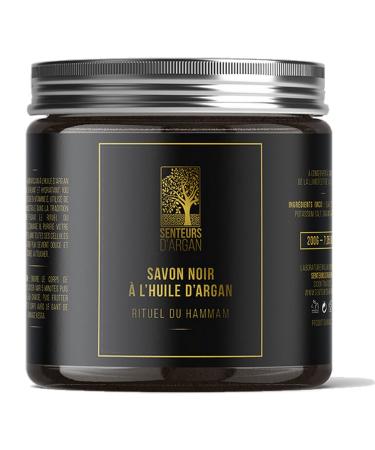 S.A Body Scrub with Black Soap Hammam, Grain-Free Body Scrub with Organic Argan Oil, Natural Moroccan Black Soap Exfoliating - Removes Dead Skin and Purifies Skin - 200g
