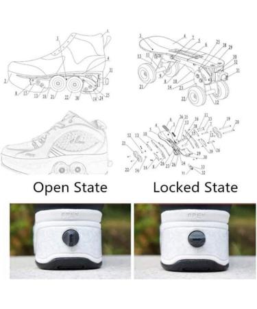 Buy LED 4-Wheel Adjustable Roller Skates - Bright Shoes for Men Women & Kids | White 38 EU - International Shipping Available - Buy Online on GoSupps.com