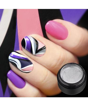 Color Wire Drawing Nail Gel Gel Nail Polish Builder Salon Set 5ML Deyao Silver - Buy Online on GoSupps.com