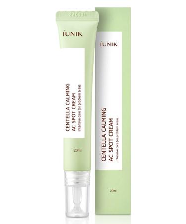 IUNIK 81% Concentrated Centella Calming Gel Cream Acne Spot w/AHA BHA PHA Salicylic Acid Niacinamide Tea Tree Oil-Free Blemish Pimple Lightweight for Adults & Teens .67 Oz Sensitive Acne-prone skin