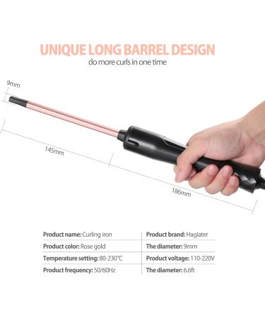 9mm Small Curling Wand for Thin Hair - Ceramic Barrel Curling Iron with Adjustable Temperature - 3/8 Inch Square - Buy Online on GoSupps.com