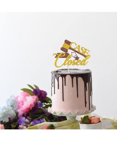 Tenhaisi Gold & Brown Glitter Case Closed Cake Topper 2024 Graduation Party Decoration for Lawyer Congrats Lawyer Grad Sign Cake Decor Law School Survivor Graduation Party Supplies - Buy Online on GoSupps.com