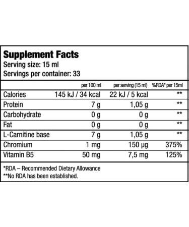 Biotech USA L-Carnitine + Chrome Concentrate Orange 500ml - Energy & Weight Loss Support - Buy Online on GoSupps.com