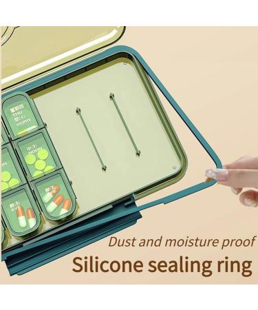 Buy Large Capacity Weekly Pill Organizer - 3/4 Times a Day 28 Cells - Ideal for Vitamins & Supplements - Translucent Green - Buy Online on GoSupps.com