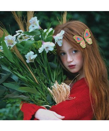 xbiez Vibrant Butterfly Hair Clip for Teens Girl Fashion Fabric Hairclip Side Bangs Bobby Pin Snap Clip Elegant Hair Ornament Red - Buy Online on GoSupps.com