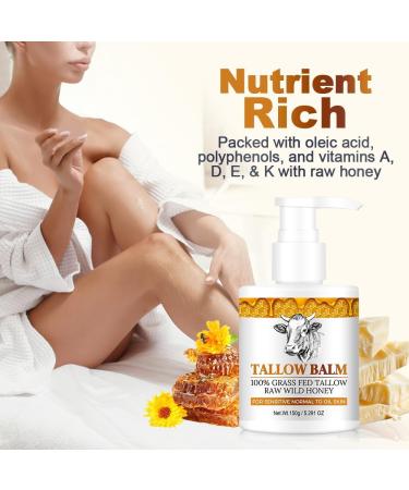 Beef Tallow & Honey Milk Body Lotion - Moisturizes & Softens Dry Skin Body & Hands - Moisturizing Body Oil for Body Organic Face Moisturizer  - Buy Online on GoSupps.com