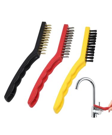 Shakven Steel Wire Brush Grease Cleaner Brush - Deep Cleaning Wire Brush Set Nylon Brush Hard Bristles Brush Scrubber with Ergonomic Handle Grip for Rust Dirt Paint - Buy Online on GoSupps.com