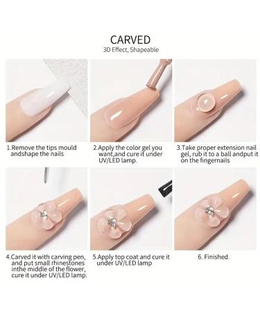 Generisch 3D Nail Gel 4 Colors Nail Glue Manicure Extension 3D Glue Nail Mold Glue for Nail Trunk Rhinestones French Tips Leaf Toe Magic Flower Home Manicure Pedicure - Buy Online on GoSupps.com