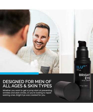 BLU42 Bright Eye Under Eye Cream for Men - Anti-Aging Organic Balm to Reduce Wrinkles, Dark Circles, and Bags | 1 FL OZ 30ml - Buy Online on GoSupps.com