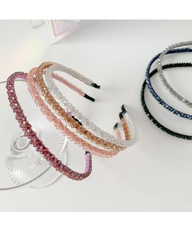 Ruihfas 6Pcs Double Rows Crystal Rhinestone Headband for Women Girls - Bling Bling Fashion Hair Hoop - Buy Online on GoSupps.com