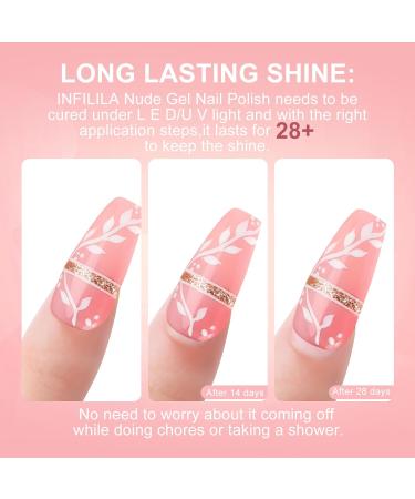 NXJ INFILILA Nude Gel polish 6 Colors Gel Nail Polish Set Milky Nude Pink Gel Nail Polish Kit DIY Nail Art at Home Professional Nail Salon Translucent Nail Polish - Buy Online on GoSupps.com