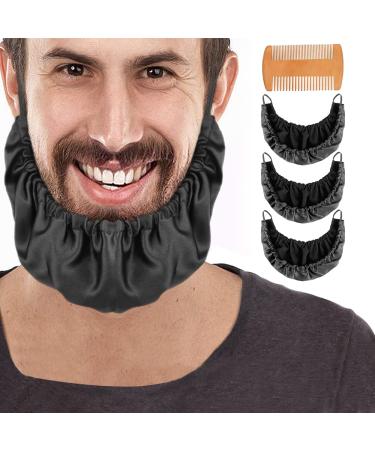 Beard Bonnet for Men with Beard Comb Beard Bandana 4 PCS Richoose Facial Beard Bib Apron Beard Cap Beard Guard Covers 3 PCS