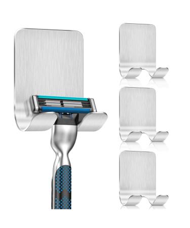 JATIL RASIER BOOKING DUSCHE SILL 4 POCK RASIER HOLDER shower without drilling shaver holder shower stainless steel 304 shaving bracket wall scratch festivals shaver holder Self -adhesive smooth edges