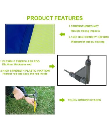 porayhut Pop up Soccer Net Set of 2 - Portable 210D Oxford Goal for Kids with 8 Field Marker Cones and Stakes - 2.5FT Blue Goal for Backyard and Soccer Training - Buy Online on GoSupps.com