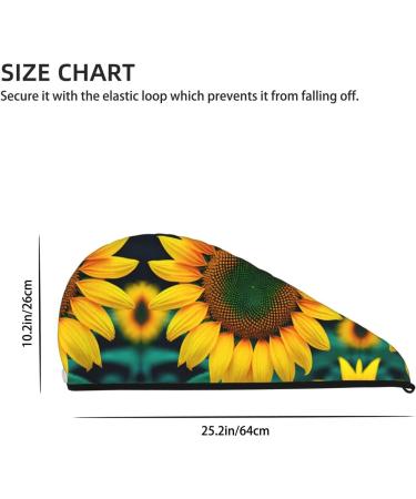 Rainbow Sunflower Coral Velvet Dry Hair Cap with Buttons - Anti Frizz for Curly Long & Thick Hair | International Shipping Available - Buy Online on GoSupps.com