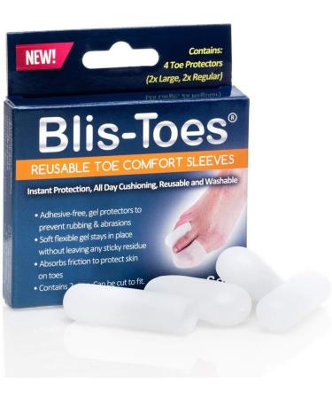 Blis-Toes Reusable Toe Comfort Sleeves - 2 Large + 2 Regular - Buy Online on GoSupps.com