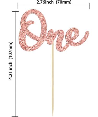 Gyufise 24Pcs Rose Gold One Cupcake Toppers Glitter First Birthday Baby Shower Cupcake Picks Baby Shower Kids Boys Girls 1st Birthday Party Cake Decorations Supplies Rose Gold-1 - Buy Online on GoSupps.com