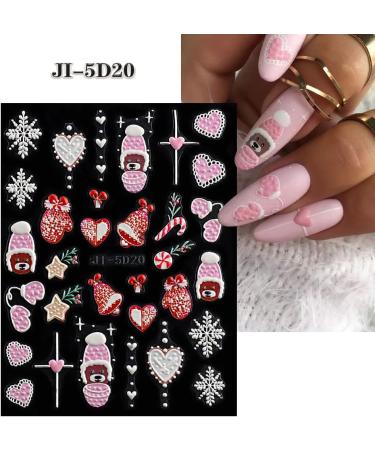 3D Embossed Christmas Nail Art Stickers Decals 5 Sheets 5D Self-Adhesive Snowflake Winter Holiday Nail Supplies Nail Art Design Decoration Accessories - Buy Online on GoSupps.com