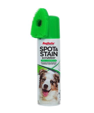 Rug Doctor Spot and Stain Scrubber Pet Formula, 18 oz.  Powerful Pro-Enzymatic Formula Removes Pet Stains & Odors, Built-In Fabric-Safe Brush, CRI Tested & Approved