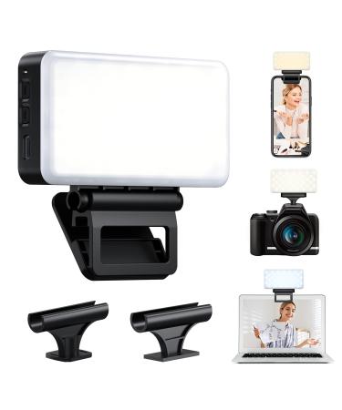 OMBAR Mini Camera Light,Bi-Color LED Video Light 3000mAh Rechargeable, CRI95+ 2600-6000K Dimmable LED Panel Light for Camera, Photo and Video Lighting, Portable Video Lighting for Video Conference