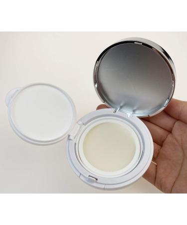 15 ml Luxury Reusable Eye Cream Container with Silver Rim - Portable Makeup Case with Sponge & Mirror for BB Cream & Foundation - Buy Online on GoSupps.com