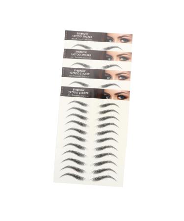 HAPINARY 4 Sheets Waterproof Eyebrow Stickers Brow False Eyebrows Cosmetics Eyebrow Transfer Stickers Artificial Eyebrow Eyebrow Tool Makeup Brow Sticker 21x14.8cm Black