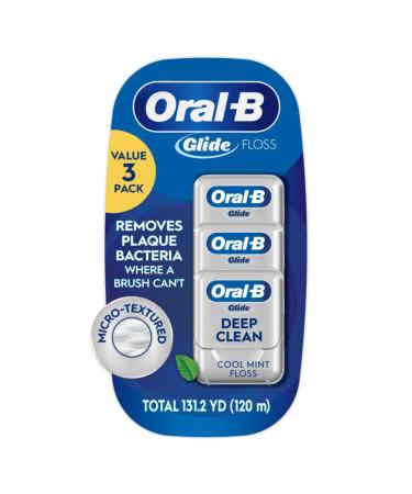 Oral-B Glide Pro-Health Dental Floss 40m 3 Count - Deep Clean Cool Mint Flavor - Buy Online on GoSupps.com