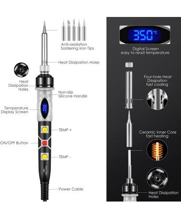 Pyrography Pen Kit 43Pcs | Wood Burning 80W Soldering Iron Kit | Adjustable Temperature | DIY Tool Set for Embossing, Carving, and Pyrography - Buy Online on GoSupps.com