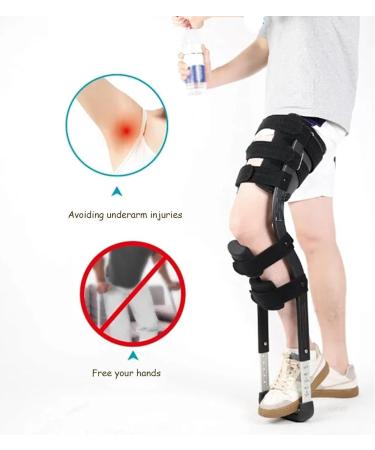 Anti-Slip Adjustable Hands Free Crutch Single Leg Telescopic Hands Free Crutch Knee Crutch Single Leg Alternative to Crutches for Ankle Fractures Sprains Calf - Buy Online on GoSupps.com