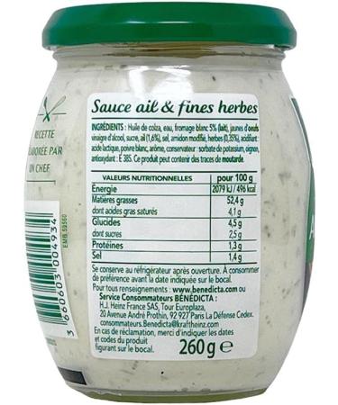 Benedicta Garlic and Herb Sauce - The jar of 260g - Buy Online on GoSupps.com