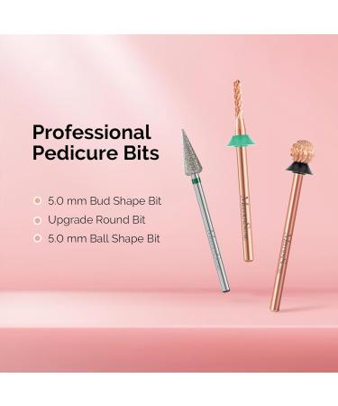 MelodySusie 5.0MM Ball Shape Pedicure Bit - Extra Coarse 3/32 Carbide Tungsten Tool for Callus Removal & Nail Preparation | Beginners Rose Gold Series Bit-S - Buy Online on GoSupps.com