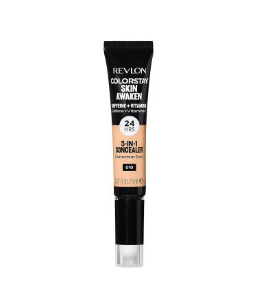 Revlon ColorStay Skin Awaken 5-in-1 Concealer Lightweight Creamy Longlasting Face Makeup with Caffeine & Vitamin C For Imperfections Dark Circles & Redness - 010 Vanilla - 0.27 Fl Oz