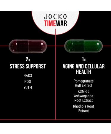 Jocko Fuel TIME WAR - Multivitamin for Men & Women. NAD Supplement for Healthy Aging Heart Bone & Eye Health. Essential Vitamins and Minerals Supports Stress Relief + Energy Levels - 30 Day Supply - Buy Online on GoSupps.com