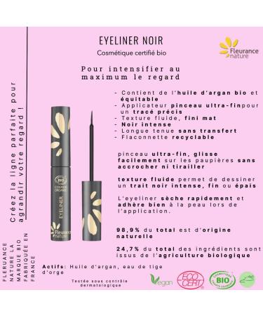  Fleurance Nature Organic Black Eyeline Fleurance Nature Organic Makeup 2 ml Natural Makeup Certified Organic Cosmos Ecocert 87038 - Buy Online on GoSupps.com