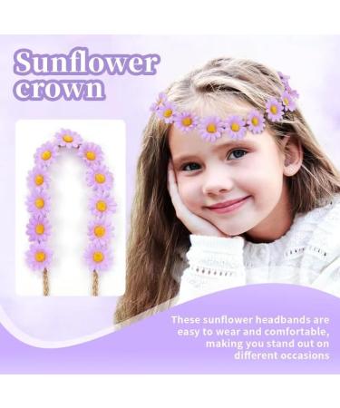 Cinaci 8 Pieces Beach Hawaiian Festival Hippie Party Wedding Bridal Sunflower Daisy Flower Headbands Tiara Crowns Floral Hair Wreaths Bands Headpieces for Women Girls Teens Kids - Buy Online on GoSupps.com