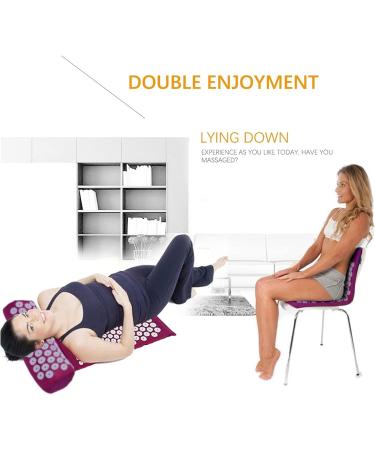 FRESHN Eco Acupressure Massage Cushion & Pillow Natural Linen Cotton Trigger Point Mat for Stress Relief & Reflexology (Blue) - Buy Online on GoSupps.com