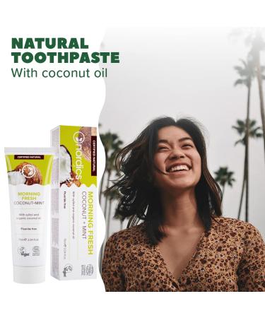 Morning Fresh Coconut Mint Toothpaste - Fluoride-Free Refreshing & Natural | International Shipping Available - Buy Online on GoSupps.com