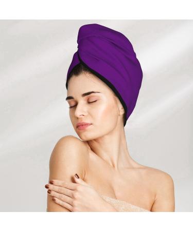 Buy Hair Towel Wrap - Quick Drying Towel Turban with Button (Purple) - Best Hair Drying Solution for Fast Results - Buy Online on GoSupps.com