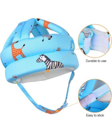 Umtiti Baby Safety Helmet with Knee Pads, Socks - Zoo Blue - Head Protector for Crawling and Learning to Walk - Buy Online on GoSupps.com